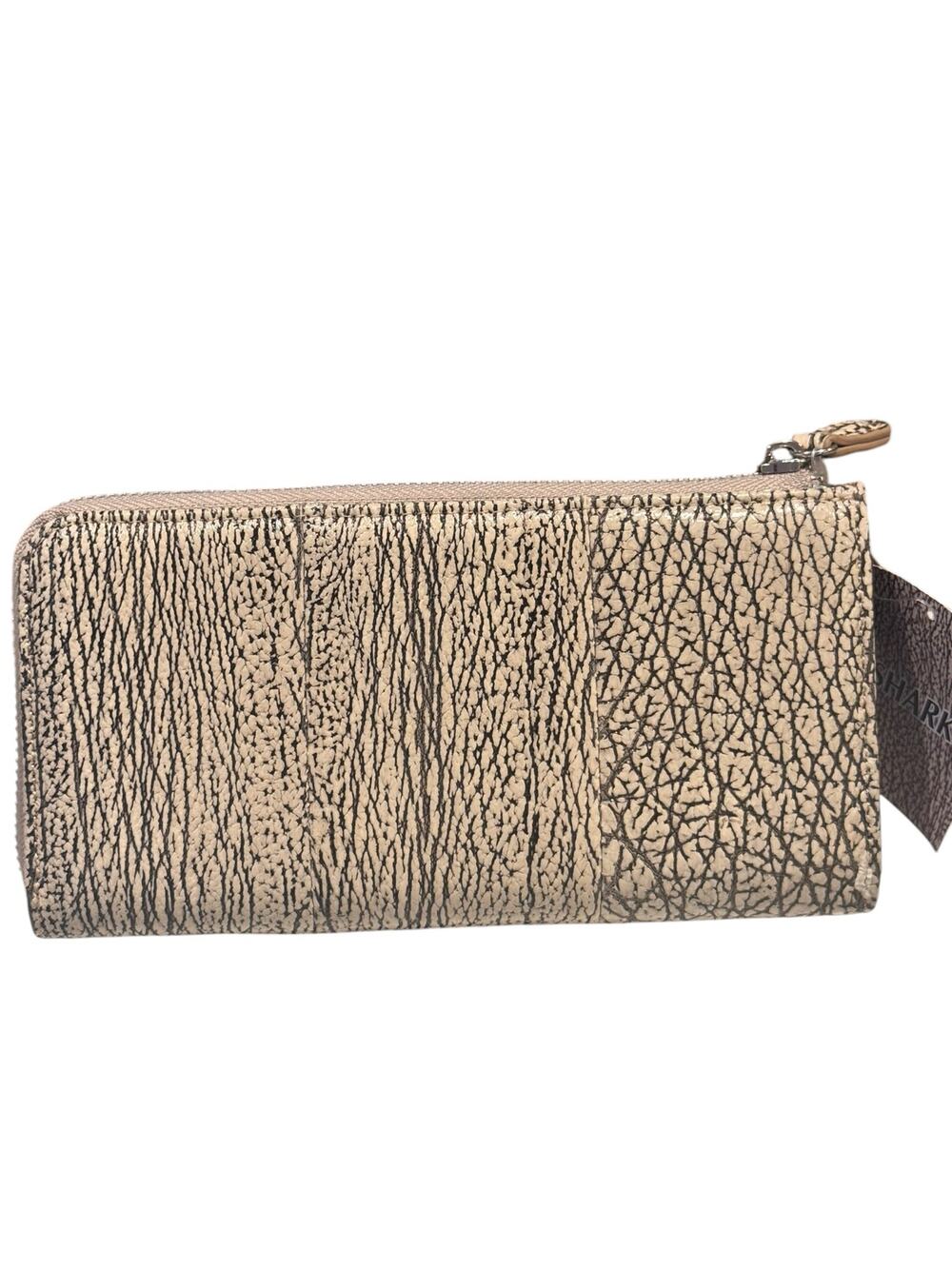 Vtg Genuine Shark Skin Sharkskin Zip Around Long Wallet READ